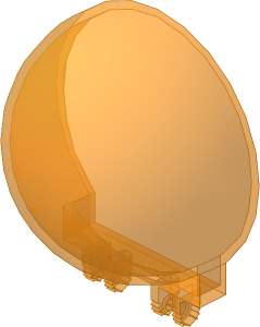 ~_Windscreen  6 x  6 x  3 Dome Hinge Locking Trans_Orange (Obsolete)