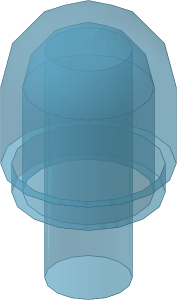 ~_Cylinder Domed  1 x  1 x  1.667 with Bar Trans Light Blue (Obsolete)