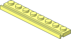 Plate  1 x  8 with Door Rail