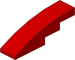 ~_Slope Brick Curved  4 x  1 Red (Obsolete)