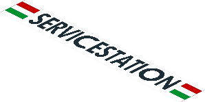 Sticker 1.1 x 8 with "SERVICESTATION" and Red/Green Stripes Sticker 1.1 x 8 with "SERVICESTATION" and Red/Green Stripes