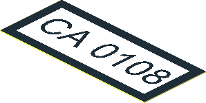 Sticker 0.8 x 1.8 with Black "CA 0108" and Border Sticker 0.8 x 1.8 with Black "CA 0108" and Border