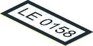 Sticker 0.8 x 1.8 with Black "LE 0158" and Border Sticker 0.8 x 1.8 with Black "LE 0158" and Border