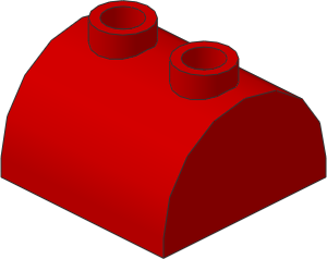 ~_Brick  2 x  2 with Curved Top and 2 Studs on Top Red (Obsolete)
