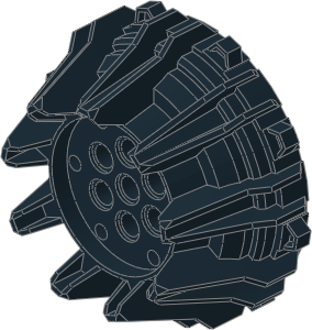 ~_Wheel 32 x 64 Conical with Spikes and Inner 48 Tooth Gear [0] (Obsolete)