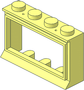 ~Window  1 x  4 x  2 Classic with Solid Studs