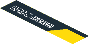 Sticker  1.8 x  7.8 with "MK 8265" with Yellow on Right
