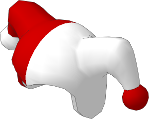 ~_Minifig Jester's Cap Red/White with White/Red Poms (Obsolete)