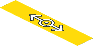 Sticker 0.8 x 3.8 with White Train Logo with Black Outline on Yellow Background Sticker 0.8 x 3.8 with White Train Logo with Black Outline on Yellow Background