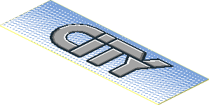 Sticker 0.9 x 2.8 with "CITY" on Blue Gradient Background Sticker 0.9 x 2.8 with "CITY" on Blue Gradient Background