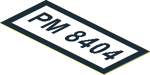 Sticker 0.8 x 1.8 with Black "PM 8404" on White Background Sticker 0.8 x 1.8 with Black "PM 8404" on White Background