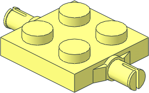 Plate  2 x  2 with 2 Wheel Pins