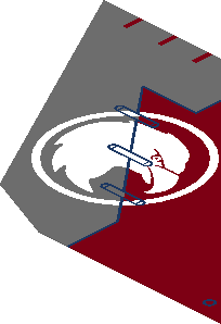 Sticker Tail Right with White Eagle Head in Circle on DkRed