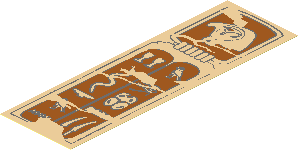 Sticker  5.8 x  1.8 with Hieroglyphs and Horus Head on Tan Background