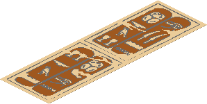 Sticker  5.8 x  1.8 Tan with Hieroglyphs, Scarab/Eye on Top