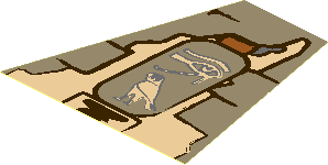 Sticker  3.2 x  3.1 Trapezoid with Wall and Hieroglyphs