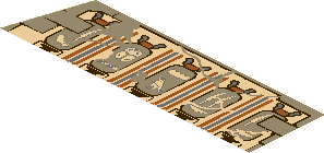 Sticker  3.2 x 10.6 Trapezoid on Left Side with Wall and Hieroglyphs