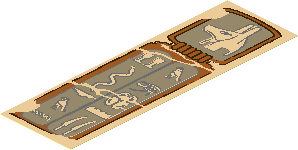 Sticker  5.8 x  1.8 with Hieroglyphs in Dark Orange Frame and Anubis Head on Top