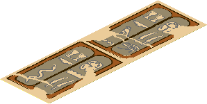 Sticker  5.8 x  1.8 with Hieroglyphs in Dark Orange Frames