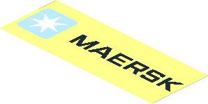 Sticker 3.7 x 10 with Maersk Logo and Text Sticker 3.7 x 10 with Maersk Logo and Text