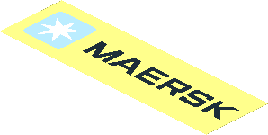 Sticker 3.4 x 11.4 with Maersk Logo and Text Sticker 3.4 x 11.4 with Maersk Logo and Text