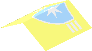 Sticker  3.8 x  4.4 with Maersk Blazon (Formed)