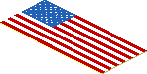 Sticker  0.7 x  1.6 with United States Flag