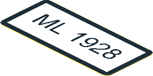 Sticker  0.8 x  1.8 with "ML 1928"