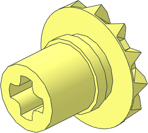 ~Technic Gear 12 Tooth Bevel with Single Axle Joiner