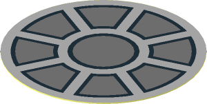 Sticker  1.8 x  1.8 Round with Dark Bluish Grey Window