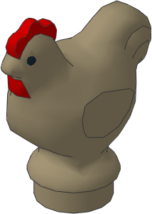 ~_Animal Chicken with Red Comb Pattern Dark Tan (Obsolete)