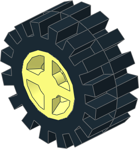 Wheel Rim  6.4 x  8 with Tyre  6/ 50 x  8 Offset Tread