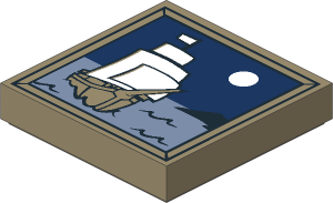 ~_Tile  2 x  2 with Ship Portrait Pattern Dark Tan (Obsolete)