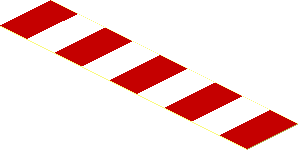 Sticker  0.8 x  3.9 with  5 Red Rectangles on White Background
