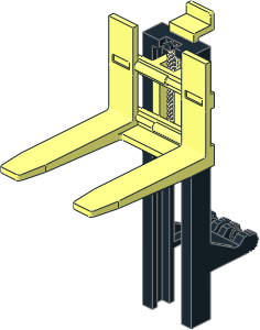 Forklift  4 x  7 x 7.667 with Black Rails (Complete)