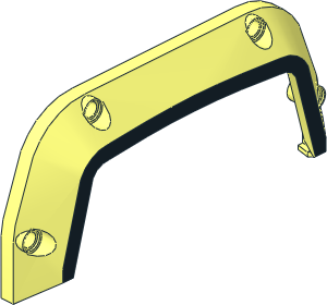 Technic Panel 15 x  2 x  7 Mudguard with Trapezoidal Arch with Black Outline Pattern