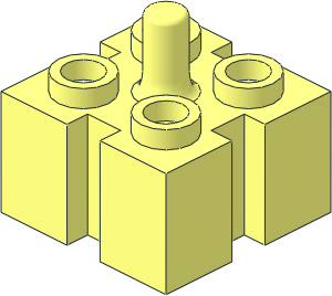 Brick  2 x  2 with Grooves and Top Peg