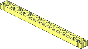 Brick  2 x 24 with Grooves and  2 Top Pegs