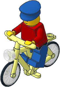 Minifig Bicycle with Rider (Complete)