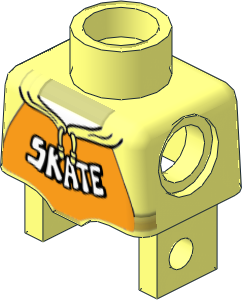 Figure Duplo Child Torso with Top with "SKATE" Pattern Figure Duplo Child Torso with Top with "SKATE" Pattern