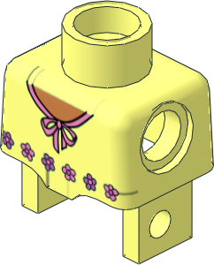 Figure Duplo Child Torso with Top with Pink and Lilac Flowers Pattern