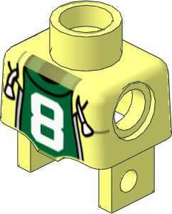 Figure Duplo Child Torso with Sweat Over Green Shirt with "8" Pattern Figure Duplo Child Torso with Sweat Over Green Shirt with "8" Pattern