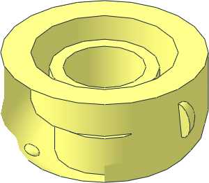 Figure Duplo Child Head with Brown Eyes, Eyelashes and Lopsided Smile Pattern