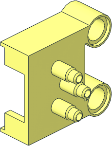 ~Technic Pneumatic Valve with Pegholes and Stepped Outlets Casing