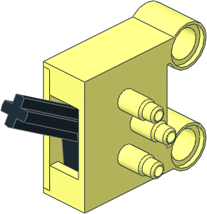 Technic Pneumatic Valve with Pegholes and Stepped Outlets (Up Position) Technic Pneumatic Valve with Pegholes and Stepped Outlets (Up Position)