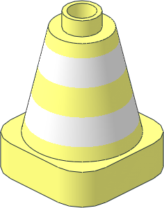 Duplo Cone  2 x  2 x  2 Square Base without Bottom Tube with Reflective White Stripes Pattern