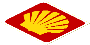 Sticker 2.7 x 2.9 with Shell Logo 1971 on Red Rounded Rectangle Sticker 2.7 x 2.9 with Shell Logo 1971 on Red Rounded Rectangle