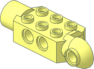 Technic Brick  2 x  3 w/ Holes, Click Rot. Hinge (V) and Socket
