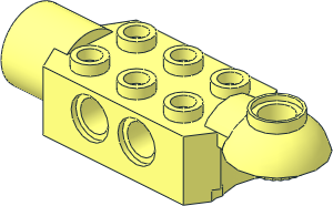 Technic Brick  2 x  3 w/ Holes, Click Rot. Hinge (H) and Socket