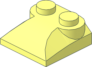 Slope Brick Curved  2 x  2 x   2/3 Triple with Two Top Studs